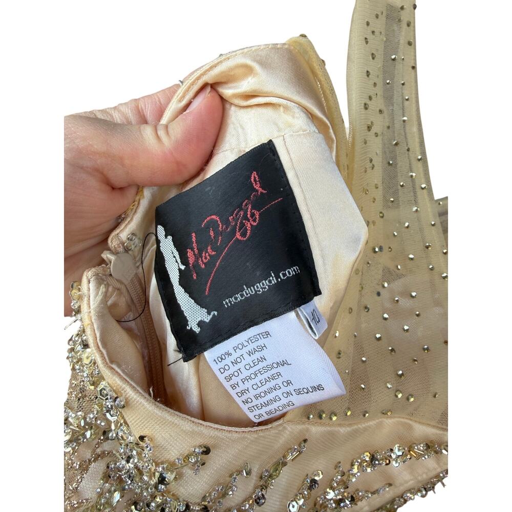 Mac Duggal Gold Sequined Mermaid Gown 10 See Description - Picture 12 of 15